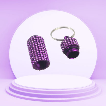 Rhinestone Pill Bottle Keychain